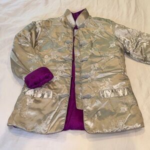 Genuine Silk Reversible Traditional Chinese Style Padded Coat